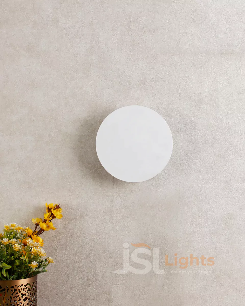 12W White Round Moon Outdoor Wall Washer 7080 Weather Proof Wall Decorative Lights IP54
