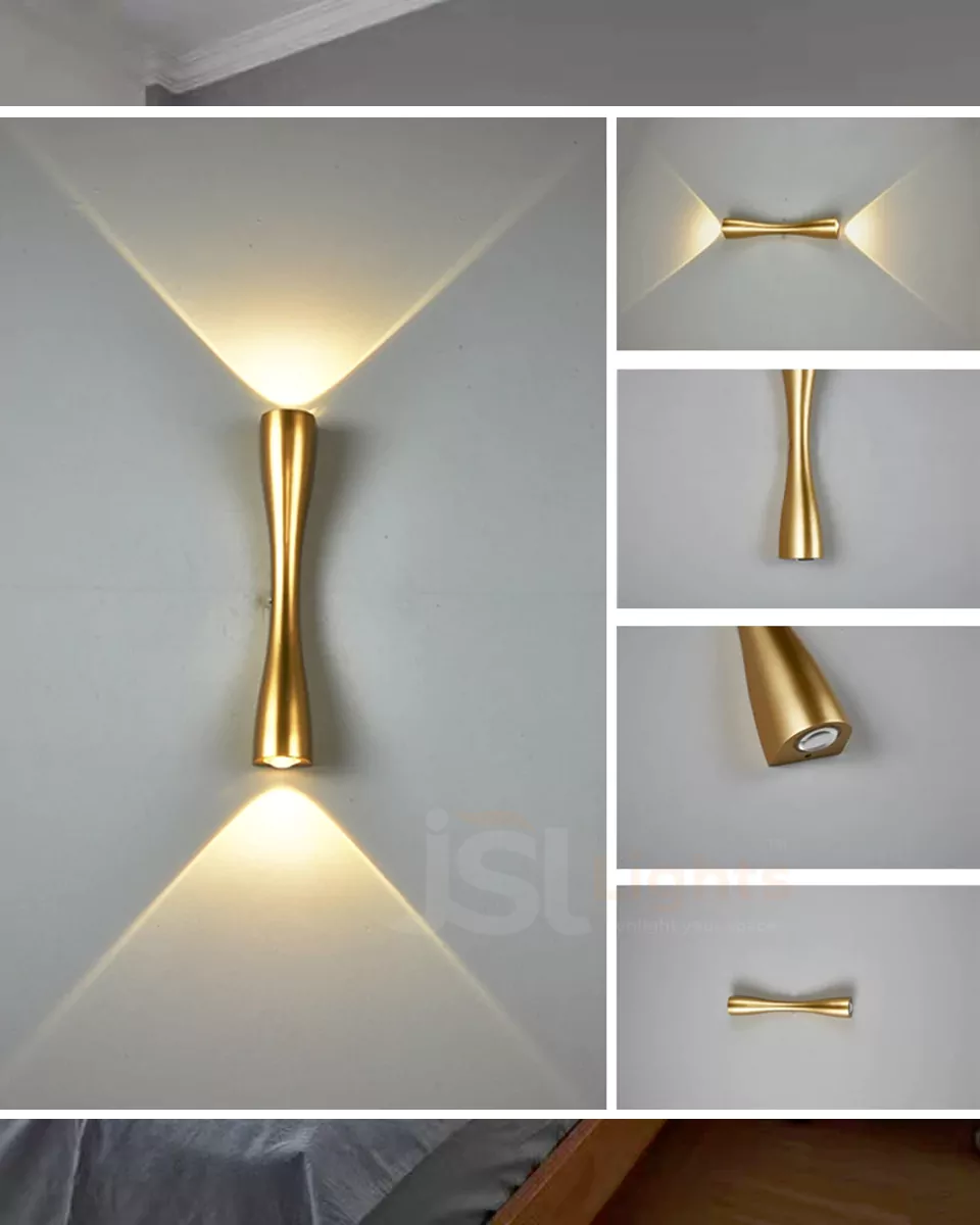 6W LX 419 Golden UP Down Outdoor Wall Decorative Lights Weather Proof Wall Washer IP54