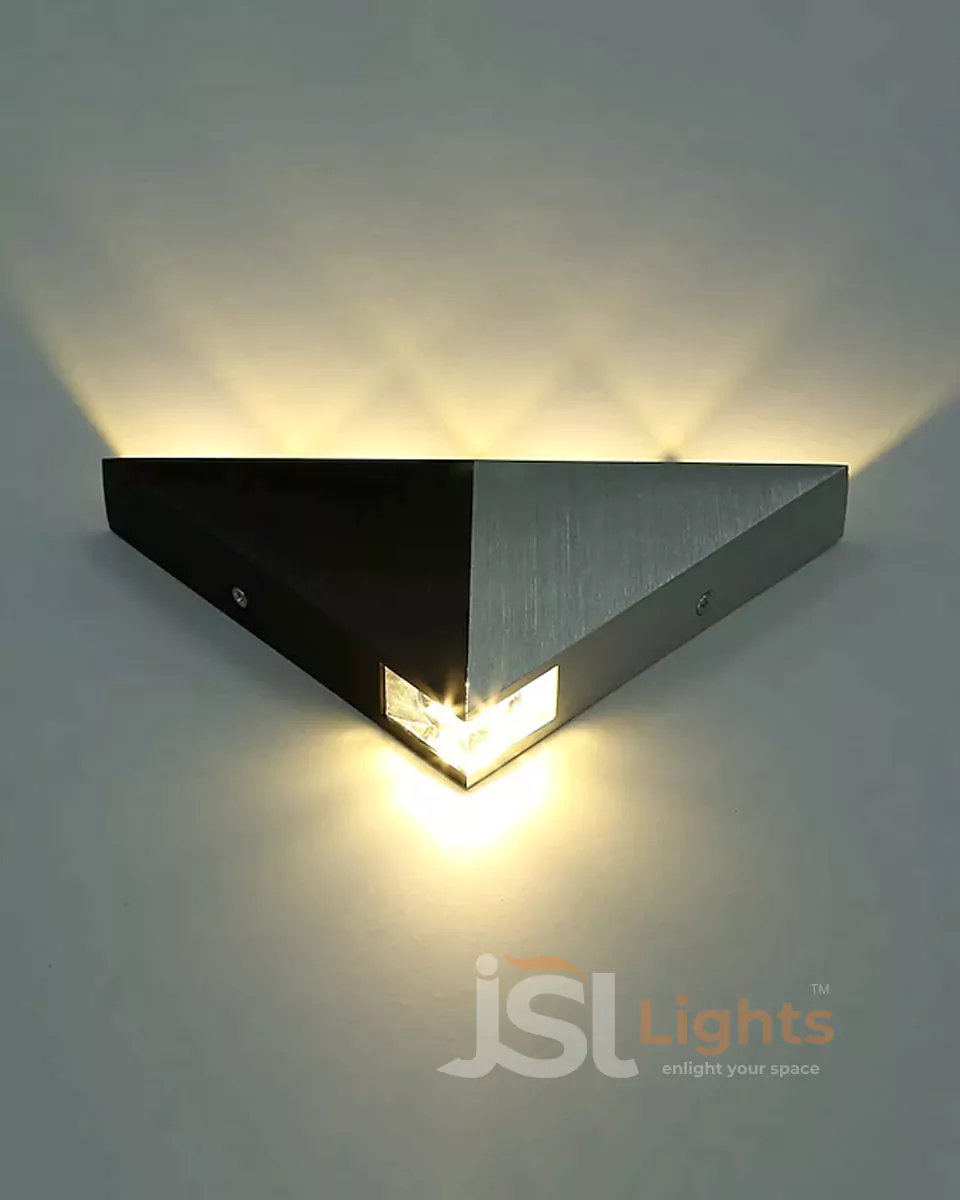 6W LX Black Silver Triangle UP Down Outdoor Wall Decorative Lights 303 Weather Proof Wall Lamp Lights