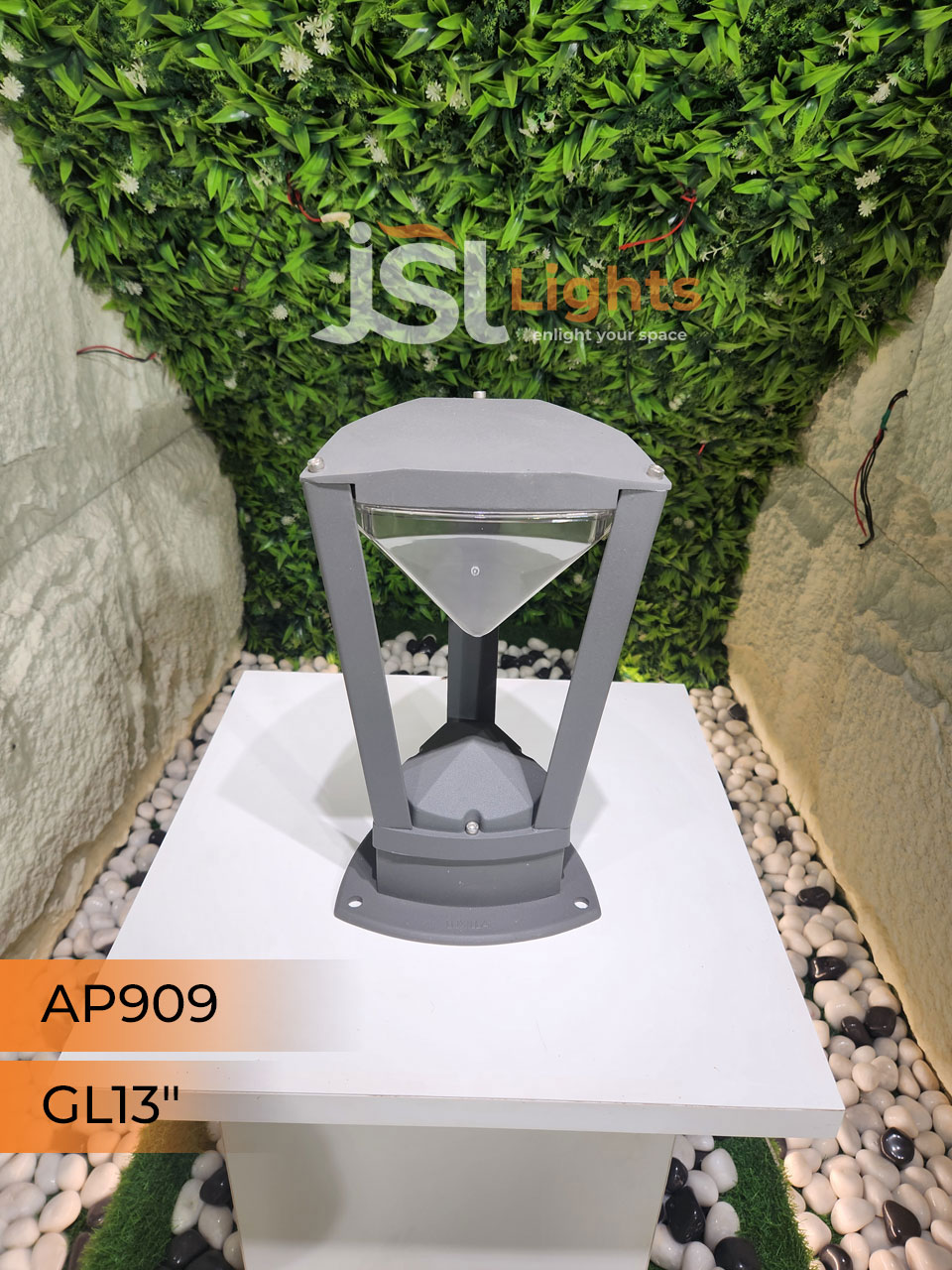 Apra 909 Gate Light 13 Inches Pillar Post Light with Inbuild LED