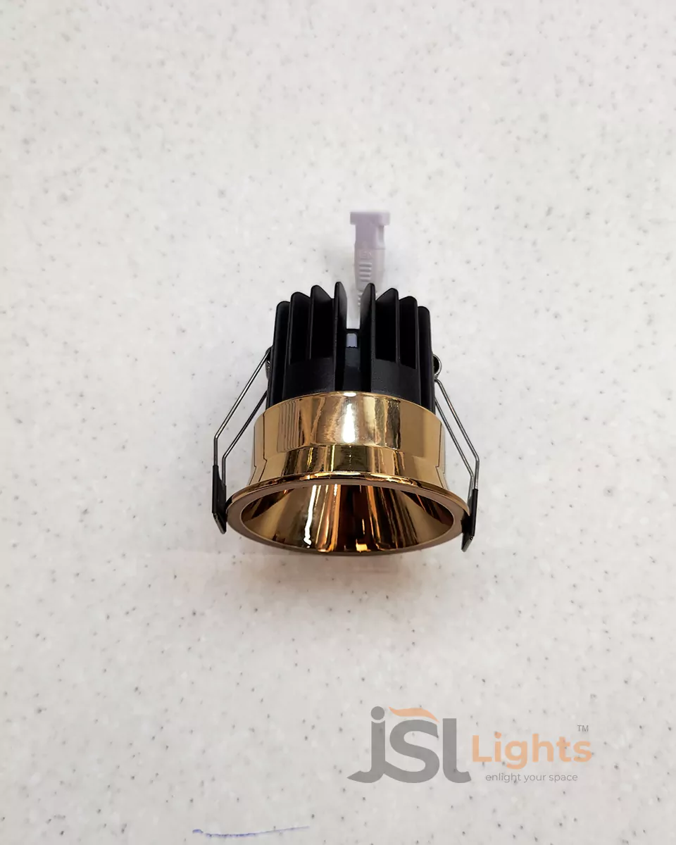 12W Champagne Gold Deep Recessed COB Downlight Spotlight 2015A for Home Ceiling with Driver