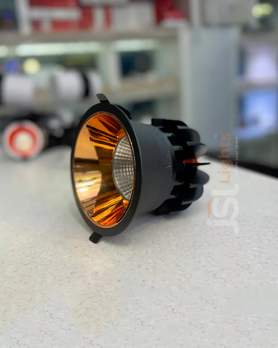 18W LX Black Deep Recessed COB Downlight 465 with RoseGold Reflector Ceiling Spotlight and Driver