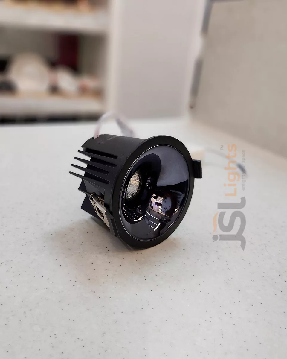 18W Black Deep Recessed COB Downlight 2058 Ceiling Spotlight with Perl Black Reflector and Driver