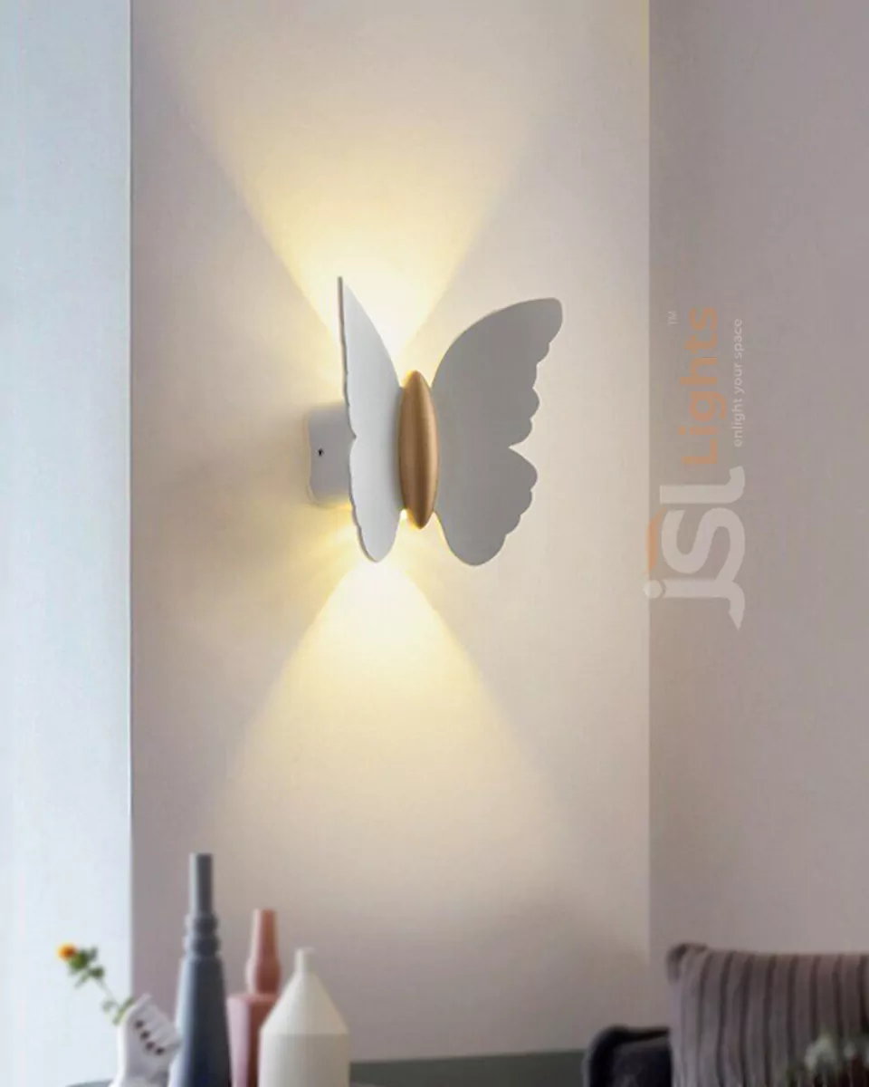12W White Butterfly Up Down Wall Light Outdoor Wall Decorative Washer Lamp 3000K IP54