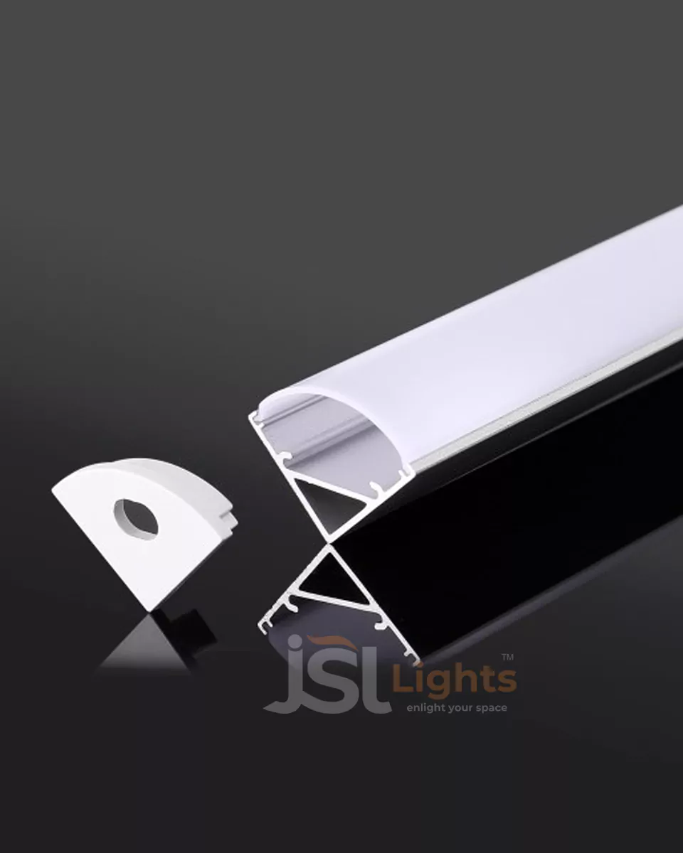 16x16mm Corner Aluminium Profile Light Channel 1616 with White Diffuser for LED Strip Lighting