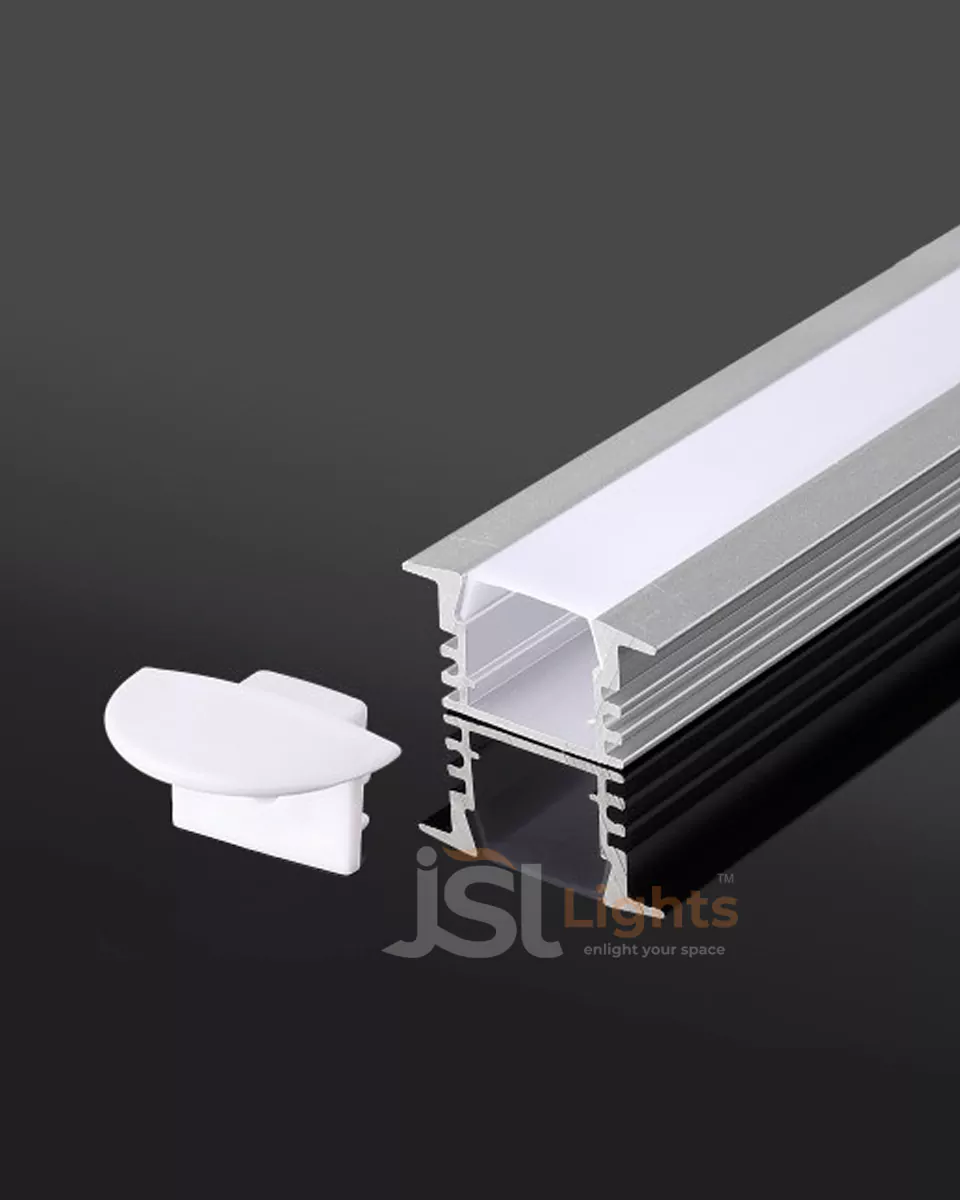 16x12mm Recessed Aluminium Profile Light Channel 1612 with White Diffuser for LED Strip Lighting