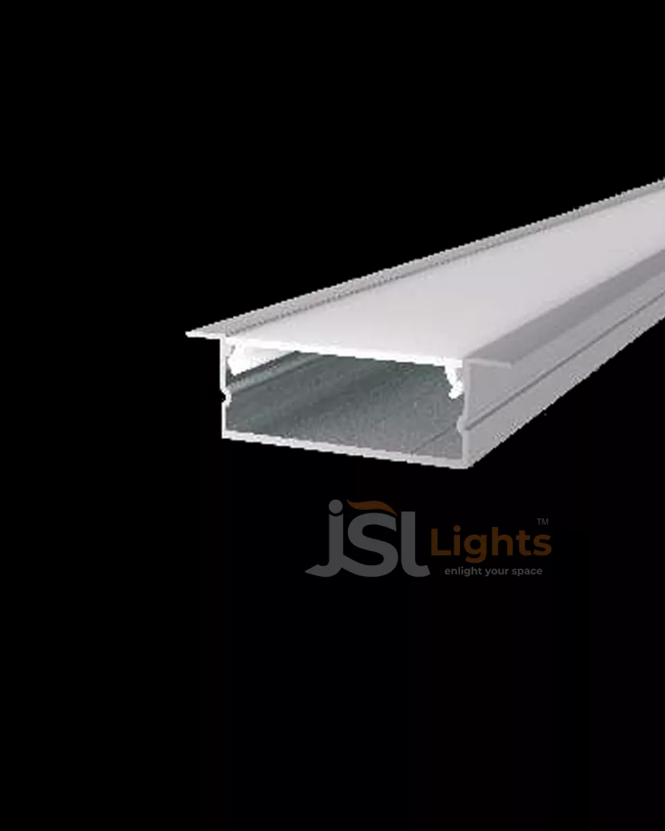 50*20mm Recessed Aluminium Profile Light Channel 5020 Collar Profile with White Diffuser for LED Strip Lighting