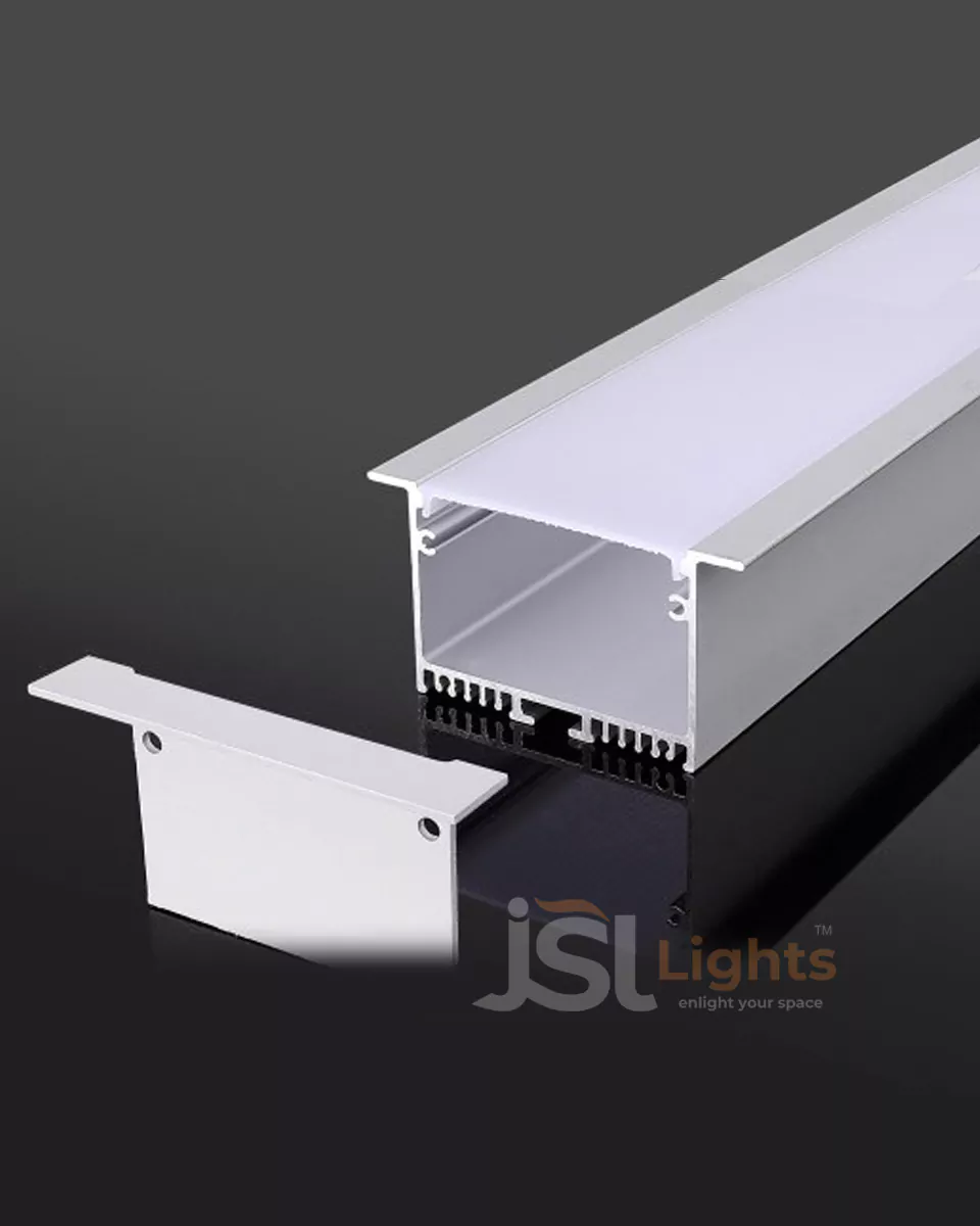 50*35mm Recessed Aluminium Profile Light Channel 5035Collar Profile with White Diffuser for LED Strip Lighting