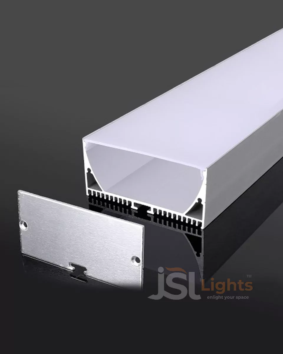 75x20mm Surface Aluminium Profile Light Channel 7520 Collar Profile with White Diffuser for LED Strip Lighting
