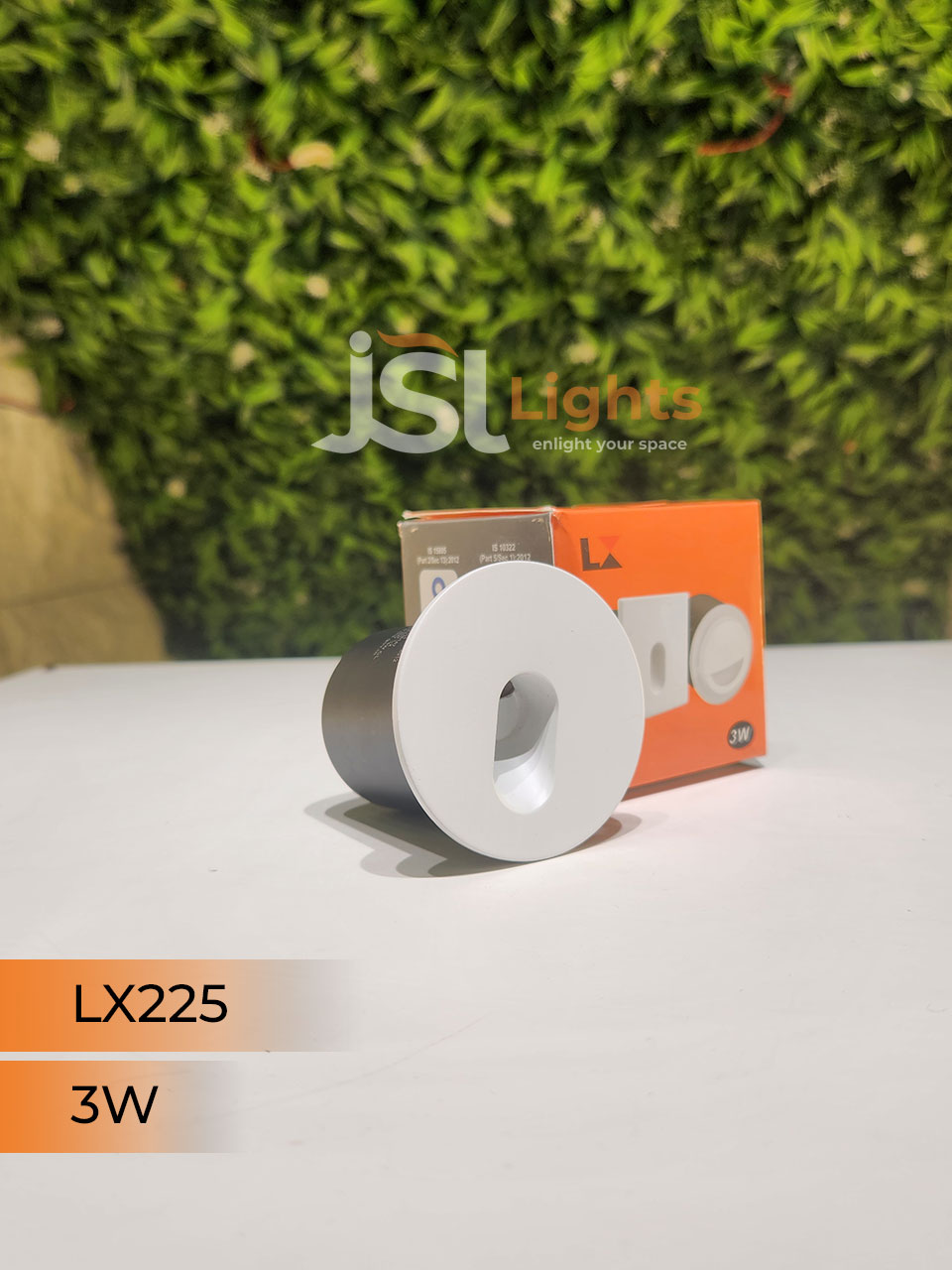 3W LX Round White Foot Light 225 Aluminium Body Stair Light Weather Proof Light IP54