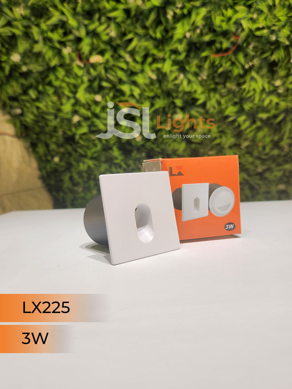 3W LX Square White Foot Light 225 Aluminium Body Stair Light Weather Proof Light IP54