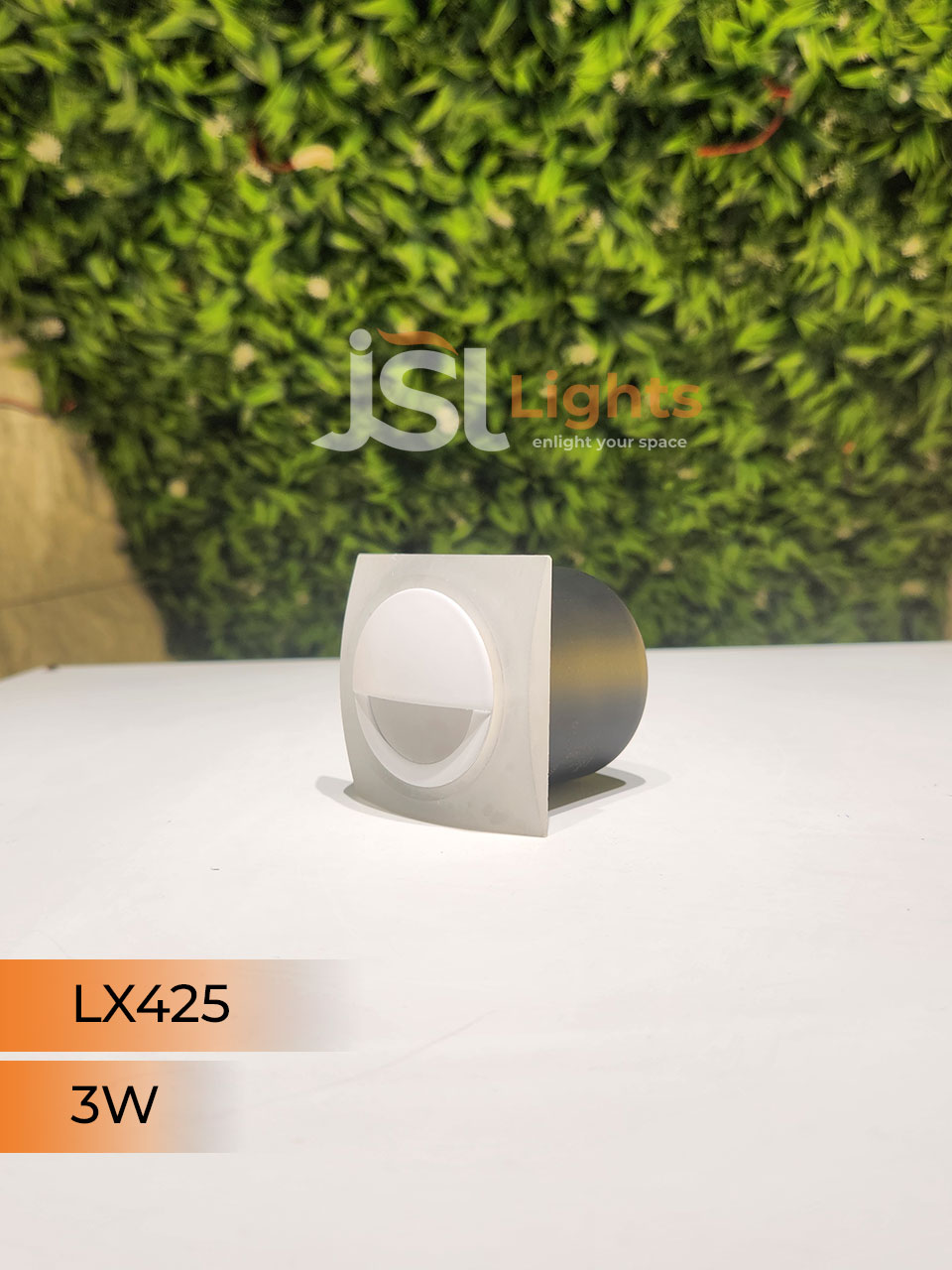 LX 425 3W Round White Foot Light Aluminium Body Stair Light Weather Proof Light IP54