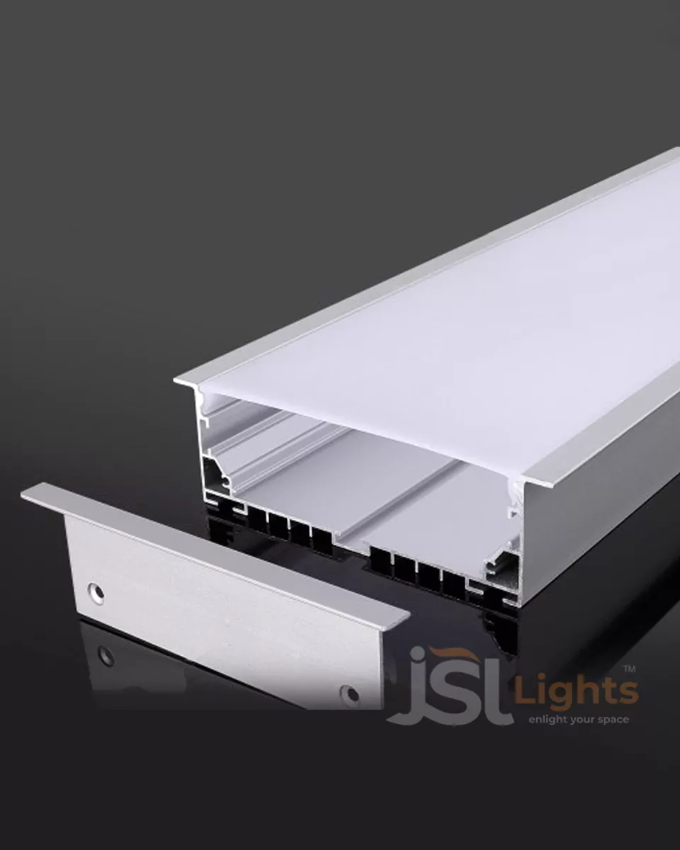 100*35mm Recessed Aluminium Profile Light Channel 10035 Collar Profile with White Diffuser for LED Strip Lighting