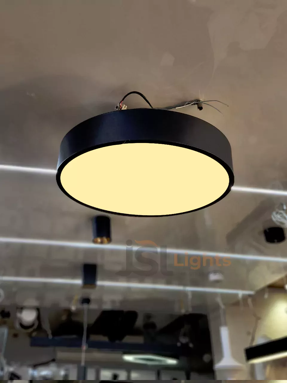 400mm Round Moon Office Hanging Aluminium Profile Light 30W Round Hanging Suspended Light for Office Gym and Cafe 6000K