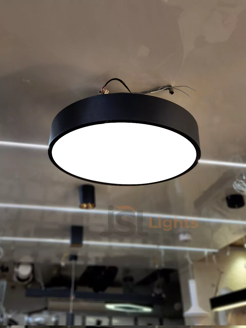 400mm Round Moon Office Hanging Aluminium Profile Light 30W Round Hanging Suspended Light for Office Gym and Cafe 6000K