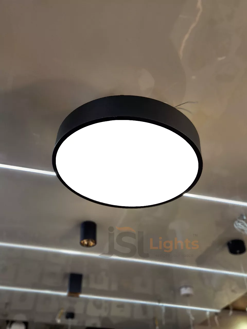 400mm Round Moon Office Hanging Aluminium Profile Light 30W Round Hanging Suspended Light for Office Gym and Cafe ON