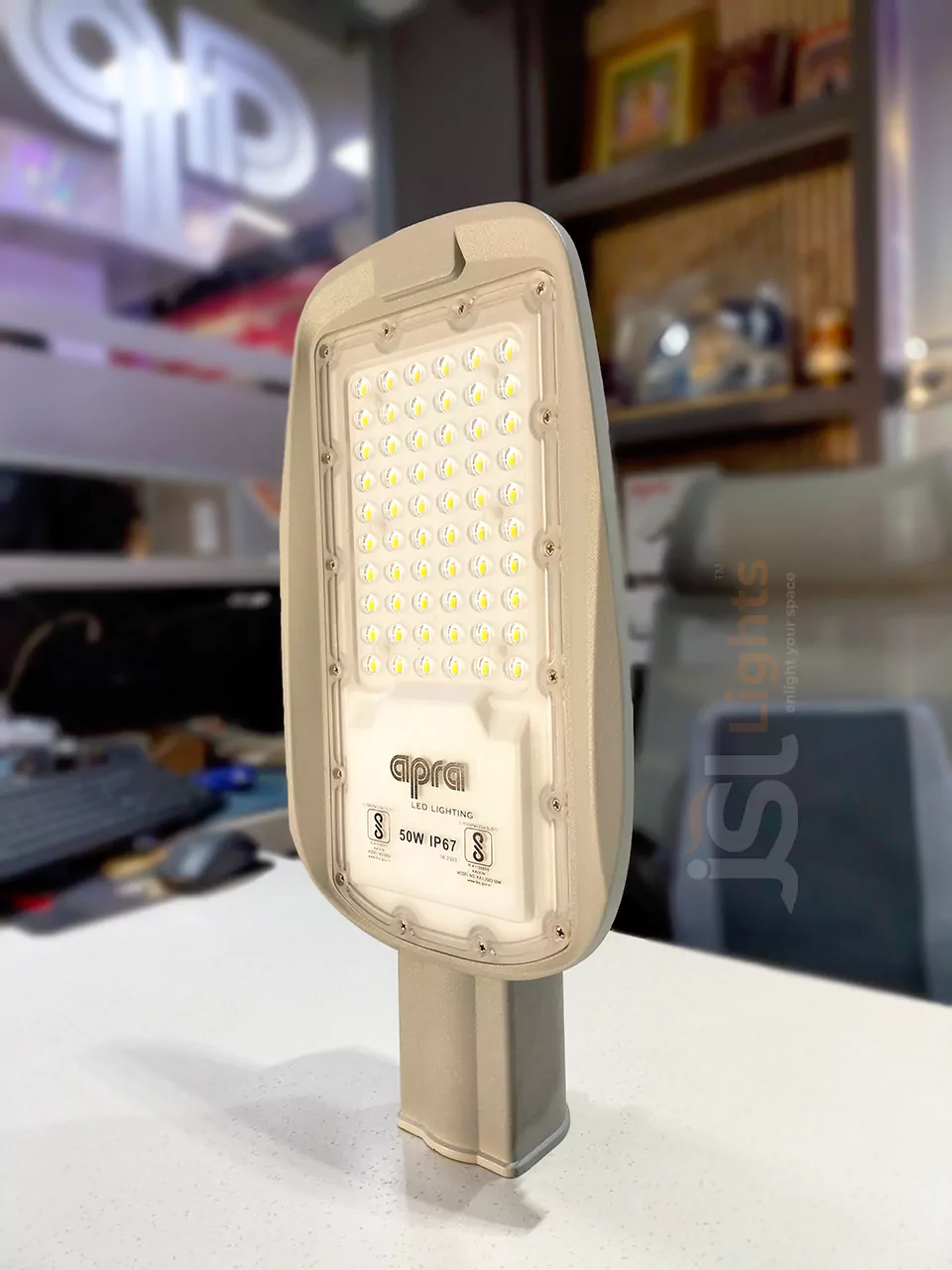 50W Grey LED Street Light with White LED Outdoor Waterproof IP67 Street Pole Light 6000K Pole Lamp Aluminium Die Casting