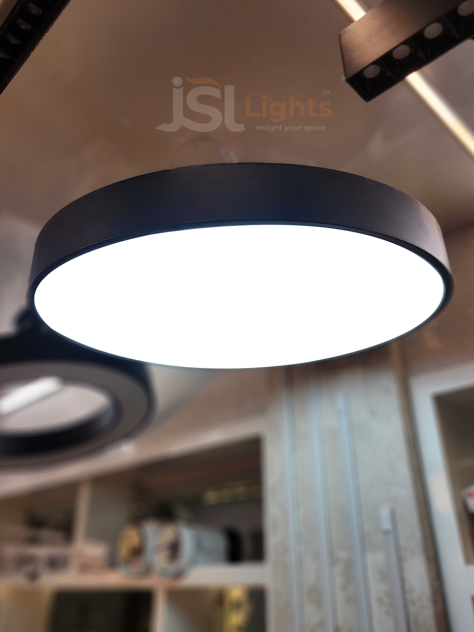 800mm Round Moon Office Hanging Aluminium Profile Light 72W Round Hanging Suspended Light with Fulham Driver 6000K