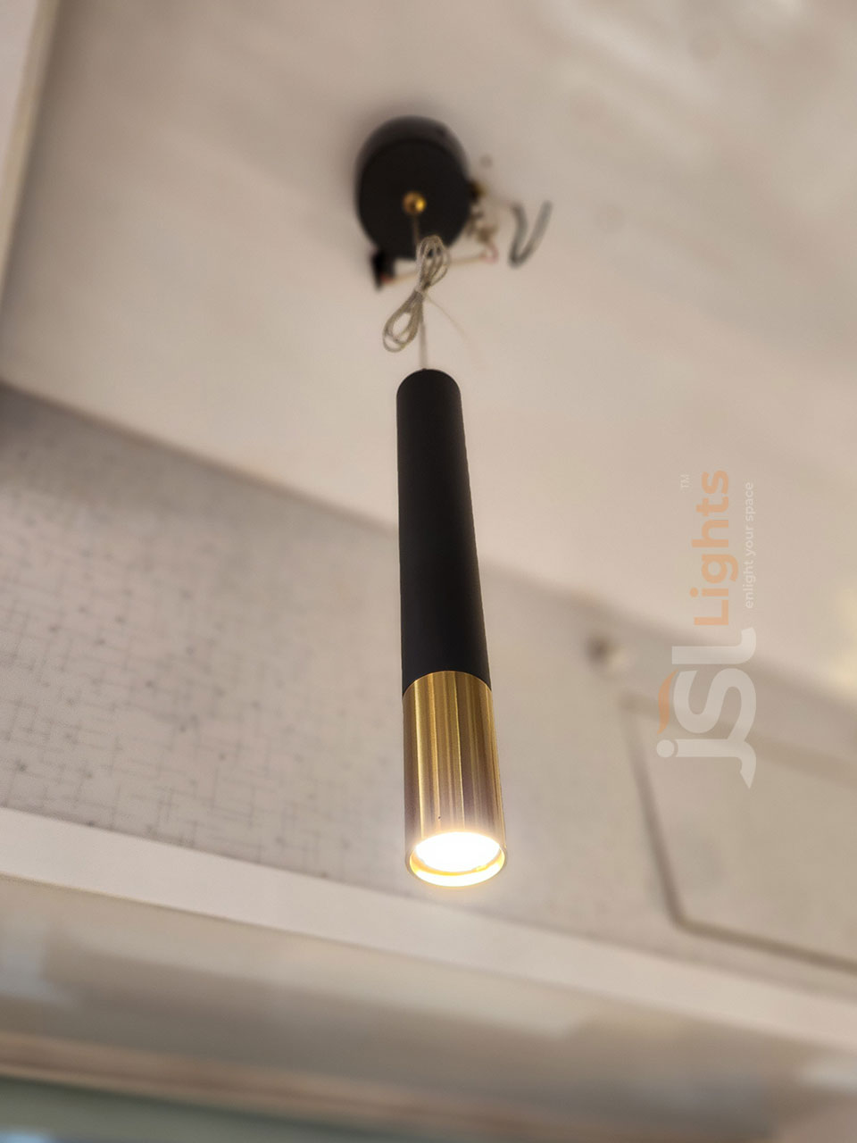 12W LX 382 Black Antique Fancy Hanging Lights for Home Ceiling Pendant Light with 3000K LED Color ON