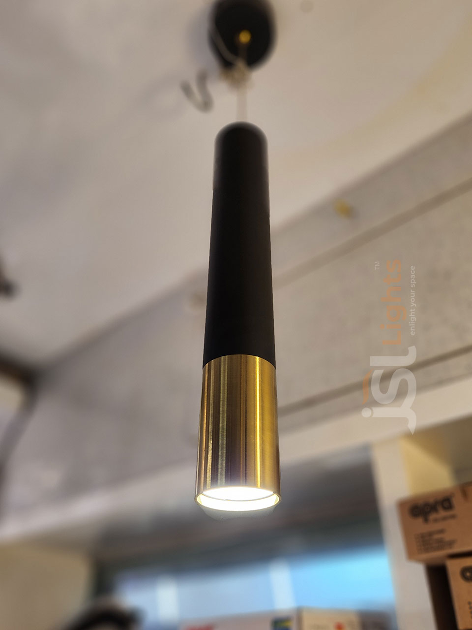 18W LX 382 Black Antique Fancy Hanging Lights for Home Ceiling Pendant Light with 3000K LED Color ON