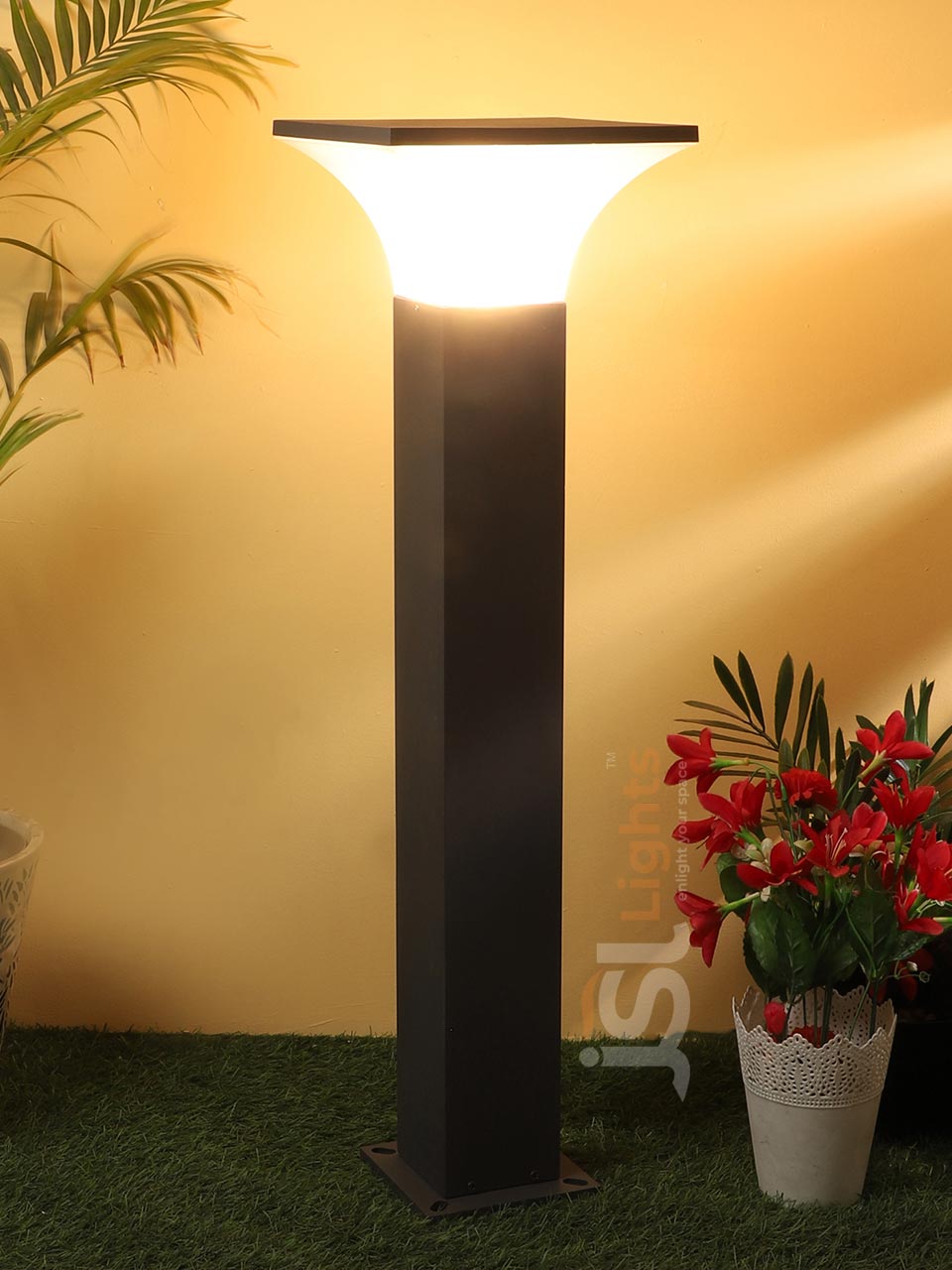 30" Oppo Square Outdoor LED Garden Bollard Light AP270 Pathway Light with B22 Holder Aluminium Body IP65 ON