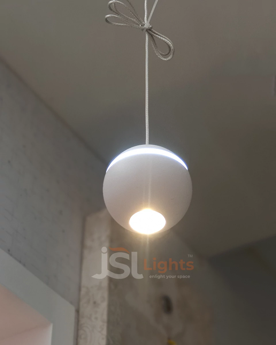 8W LX 381 White Fancy Hanging Lights for Home Ceiling Pendant Light with 3000K LED Color