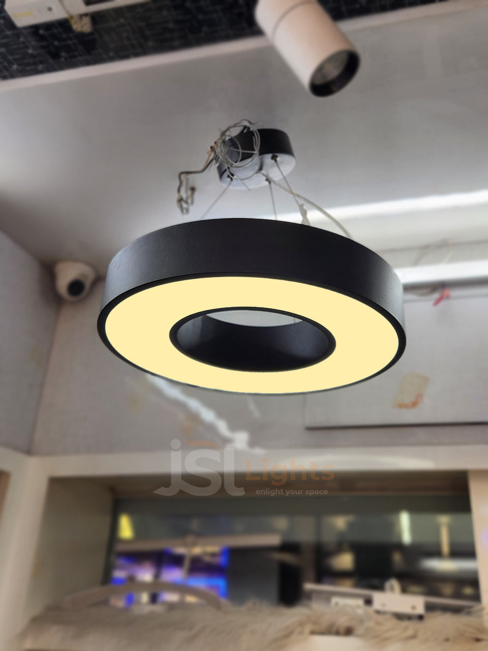 400mm Round Ring Office Hanging Aluminium Profile Light 30W Round Hanging Suspended Light with Fulham Driver 3000K