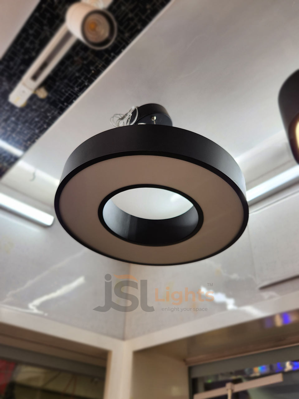 400mm Round Ring Office Hanging Aluminium Profile Light 30W Round Hanging Suspended Light with Fulham Driver