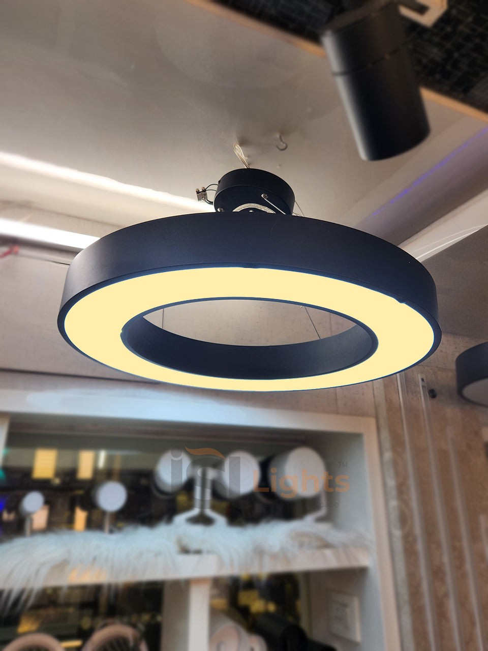 600mm Round Ring Office Pendant Hanging Aluminium Profile Light 42W Round Hanging Suspended Light with Fulham Driver 3000K