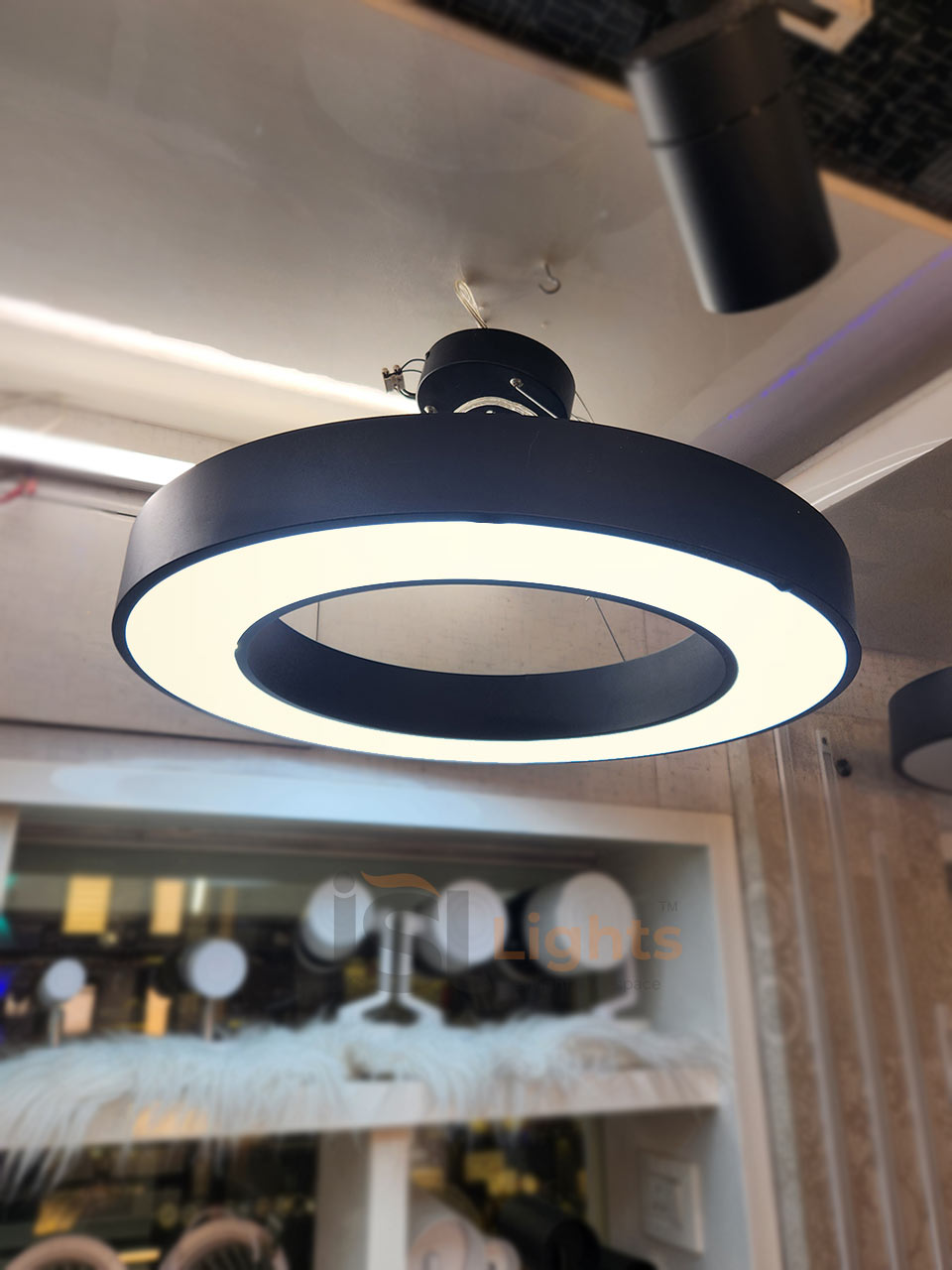 600mm Round Ring Office Pendant Hanging Aluminium Profile Light 42W Round Hanging Suspended Light with Fulham Driver 4000K