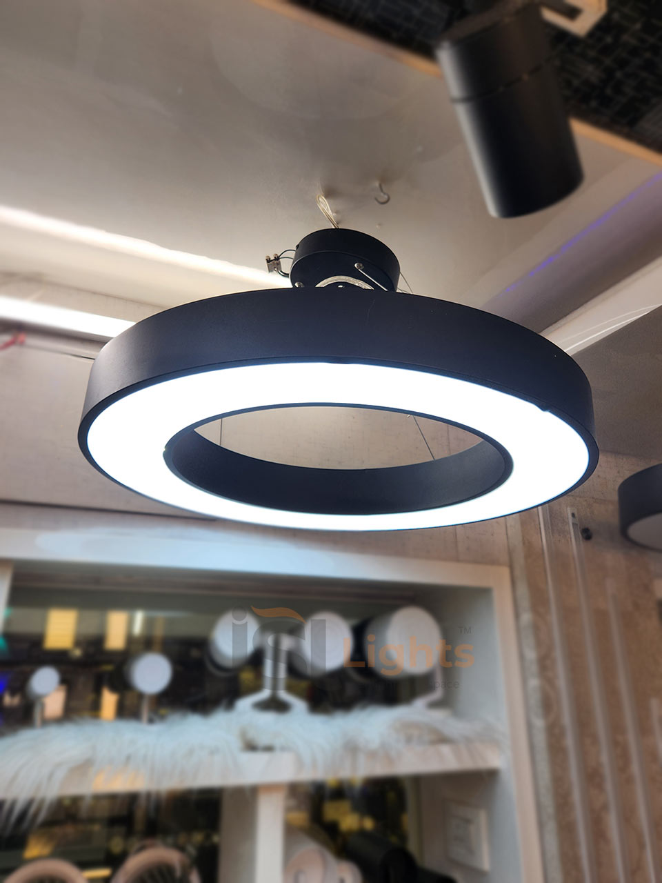 600mm Round Ring Office Pendant Hanging Aluminium Profile Light 42W Round Hanging Suspended Light with Fulham Driver 6000K