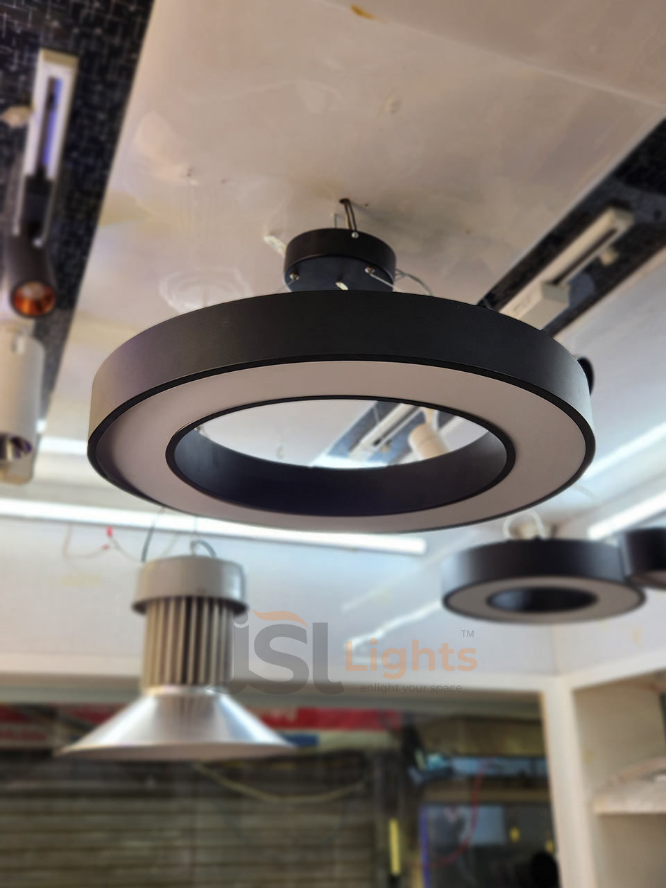 600mm Round Ring Office Pendant Hanging Aluminium Profile Light 42W Round Hanging Suspended Light with Fulham Driver