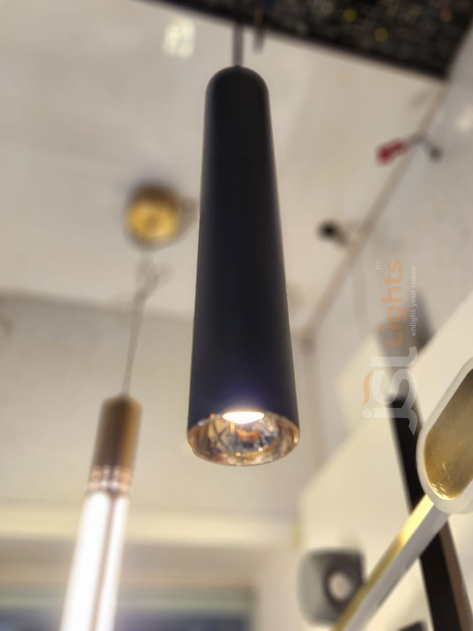 6W LX 0205 Black Body Hanging Lights for Home Ceiling Pendant Light with RoseGold Reflector and 3000K LED Color