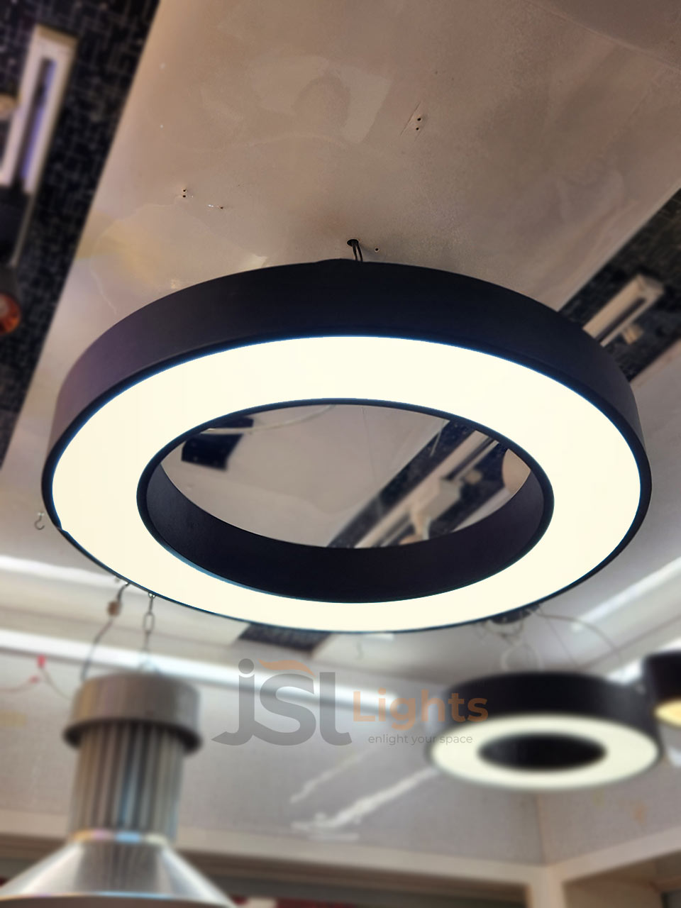 800mm Round Ring Office Pendant Hanging Aluminium Profile Light 72W Round Hanging Suspended Light with Fulham Driver 4000K