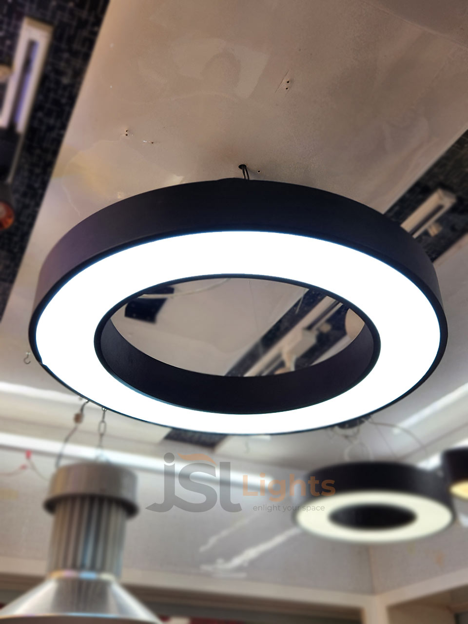 800mm Round Ring Office Pendant Hanging Aluminium Profile Light 72W Round Hanging Suspended Light with Fulham Driver 6000K
