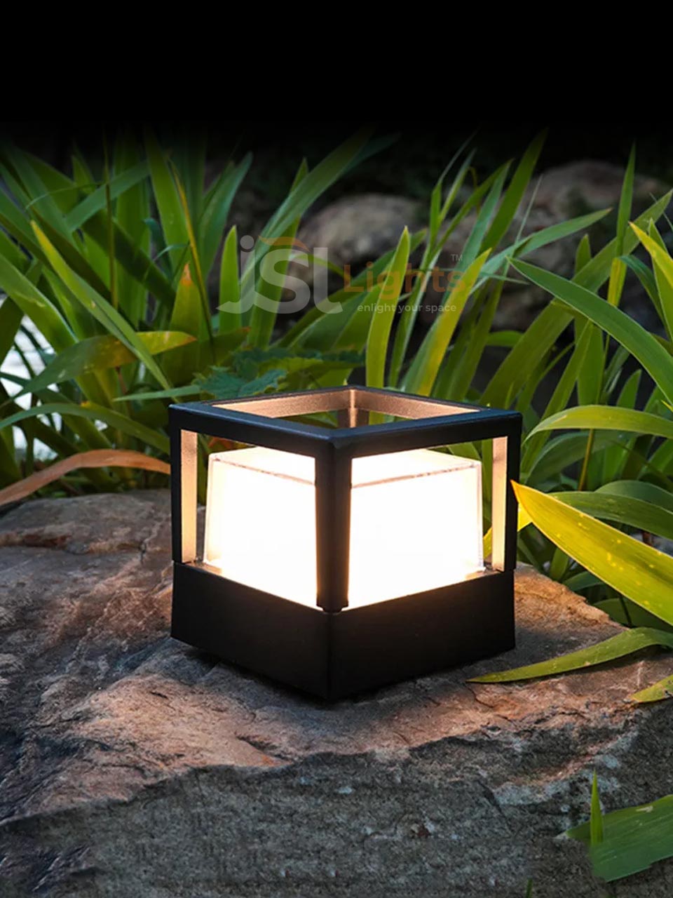 819 Small Square LED Gate Light for Outdoor Pillar 11 Inches Post Top Lamp with 12W Inbuilt LED Light Aluminium Body IP65 ON