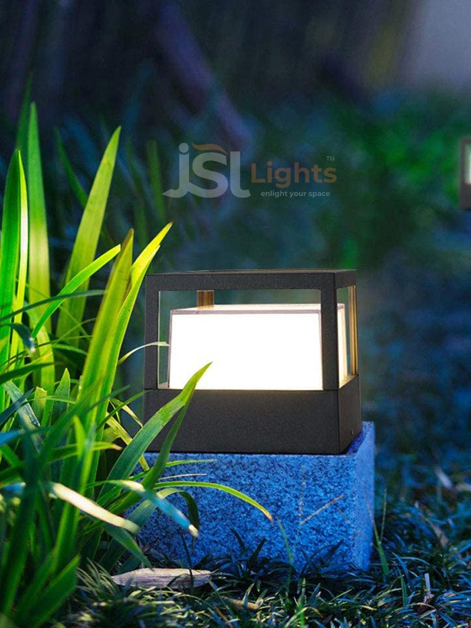 819 Small Square LED Gate Light for Outdoor Pillar 11 Inches Post Top Lamp with 12W Inbuilt LED Light Aluminium Body IP65 ON